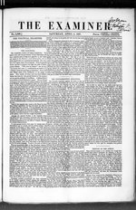 Thumbnail for File:The Examiner 1857-04-04- Iss 2566 (IA sim examiner-a-weekly-paper-on-politics-literature-music 1857-04-04 2566).pdf