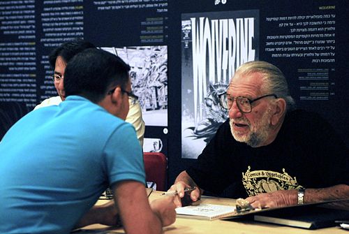 Joe Kubert at the Exhibition: Joe, Adam and Andy Kubert, Heroes, The Israeli Cartoon Museum, Holon, Israel, 2011