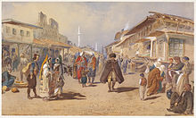 Ottoman Belgrade in a 1865 painting by Carl Goebel The ruined gateway of Prince Eugene, Belgrade.jpg