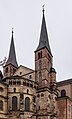 Trier, Dom St. Peter, kathedraal van Trier. Detail van de buitenkant.