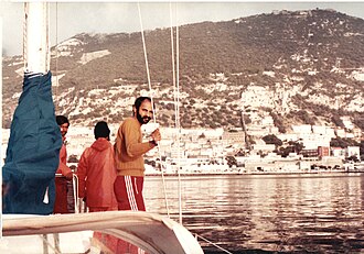 Trishna entering Gibraltar harbour Trishna - The First Indian Circumnavigation 23.jpg