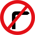 Interdiction de tourner à droite à l'intersection