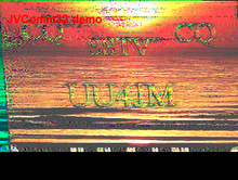 SSTV transmissions often include station call signs, RST reception reports, and Amateur radio jargon. UU4JM SSTV 01.PNG