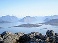 View of islands in Tasermiut Fjord Quassik Peak near Nanortalik Greenland.jpg