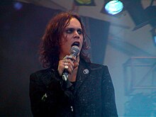 Ville Valo performing with HIM at Ruisrock in July 2001 Ville Valo 2001.jpg