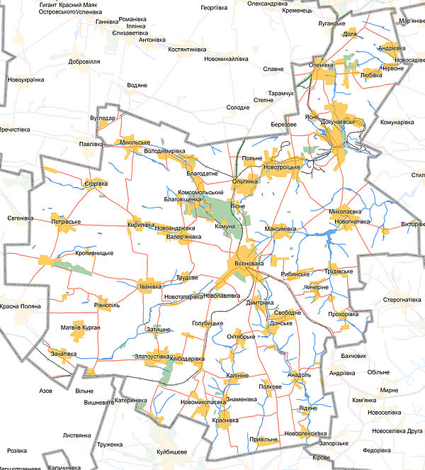 Карта волновахского района донецкой области