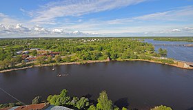 Vista di Linnasaari dal castello di Vyborg