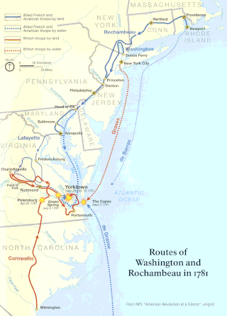 <span class="mw-page-title-main">Yorktown campaign</span> 1781 military campaign of the American Revolutionary War