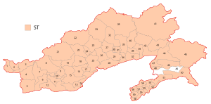 Assembly constituencies of Arunachal Pradesh Wahlkreise zur Vidhan Sabha von Arunachal Pradesh.svg