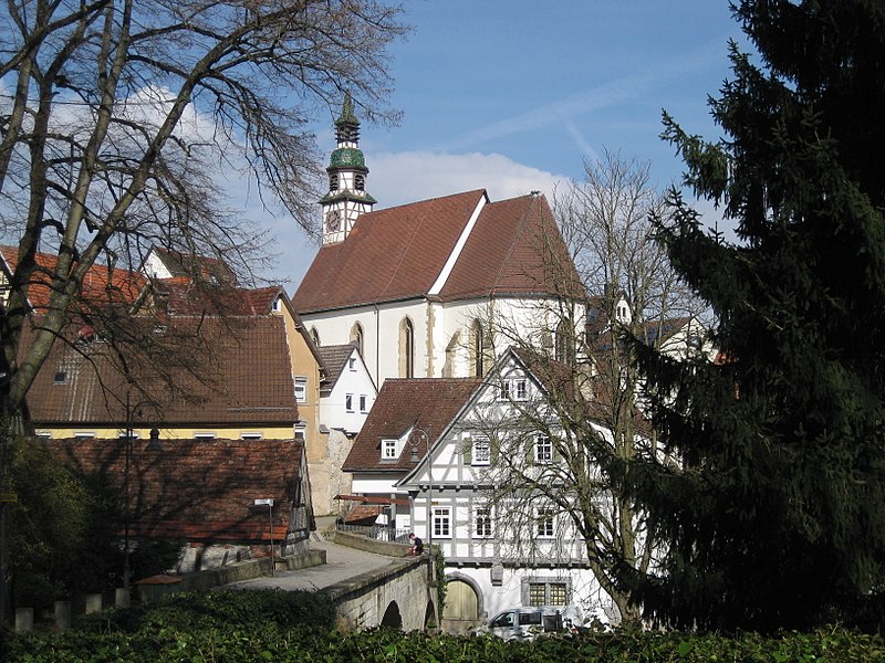 File:Waiblingen Kirchbruecke Buergermuehle Nikolauskirche 2017 (MTheiler).jpg