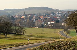 View of town (coming from the street in the direction of Adolzfurt) with Kilian's Church