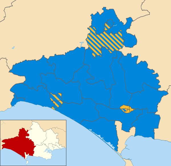 West Dorset UK local election 2015 map.svg