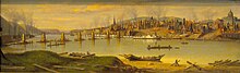 Pittsburgh After the Great Fire, by William Coventry Wall, the painting which served as the basis for his print William C Wall--Pittsburgh After the Fire from Birmingham--1845.jpg