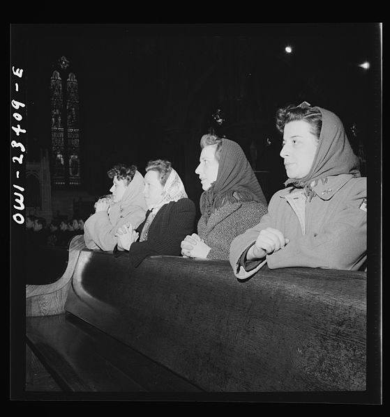 File:Women factory workers attending mass 8d28318v.jpg