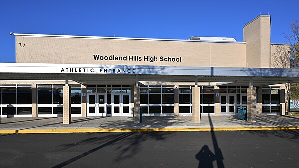 Woodland Hills High School athletic entrace, Pittsburgh, PA