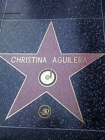 Aguilera's star on the Hollywood Walk of Fame, received in 2010