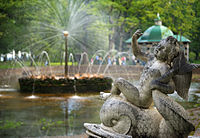 The Sun Fountain, Amore on a dolphin, two sculpture groups (Peterhof)