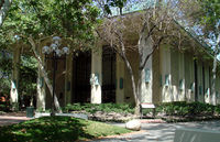 The Eileen Norris Cinema Theater, a 340-seat theater that regularly hosts film screenings, lectures, and special events. It was where THX was first developed and installed. 052707-022-NorrisCinema-USC.jpg