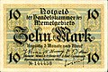 Nominal Zehn Mark, 10 Mark Notgeld, 1922