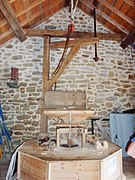 Le moulin à marée de Berno, vue intérieure (après la restauration du moulin).