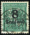 Inflation overprint 8000 Mark, issue Aug 1923, cancelled at NEUKÖLLN on 1-9-1323. Mi278X.