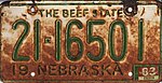 Номерной знак Небраски 1963 года 21-16501.jpg