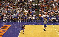 20061013 Sha Brooks and Joakim Noah at Midnight Madness 3-point shoot.jpg