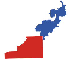 2014 Congressional election in Illinois' 1st district by county.svg