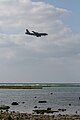 A KC-135R Stratotanker, tail number 57-1439, on final approach at Kadena Air Base in Okinawa, Japan in March 2020. It is assigned to the 22nd Air Refueling Wing and the 931st Air Refueling Wing at McConnell Air Force Base in Wichita, Kansas.