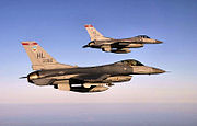 34th Fighter Squadron 2 ship F-16 formation