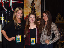 Frazetta's granddaughters (l–r) Brittney Frazetta, Daniele Frazetta and Sara Frazetta Taylor at the 2015 East Coast Comicon in Secaucus, New Jersey