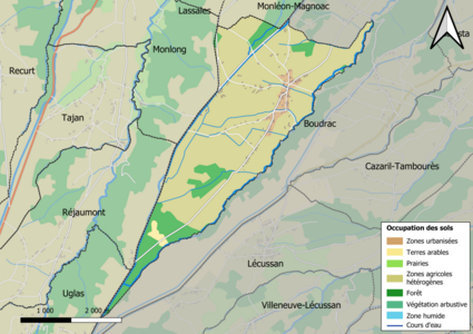 Kolorowa mapa przedstawiająca użytkowanie gruntów.