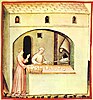 Bread shop, northern Italy, beginning of 15th century