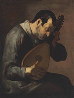 A sense of hearing, a man playing a lute