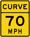 Advisory Curve Speed English 70.svg