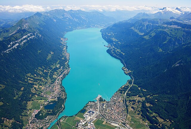 Aerial view of Lake Brienz from the southwest