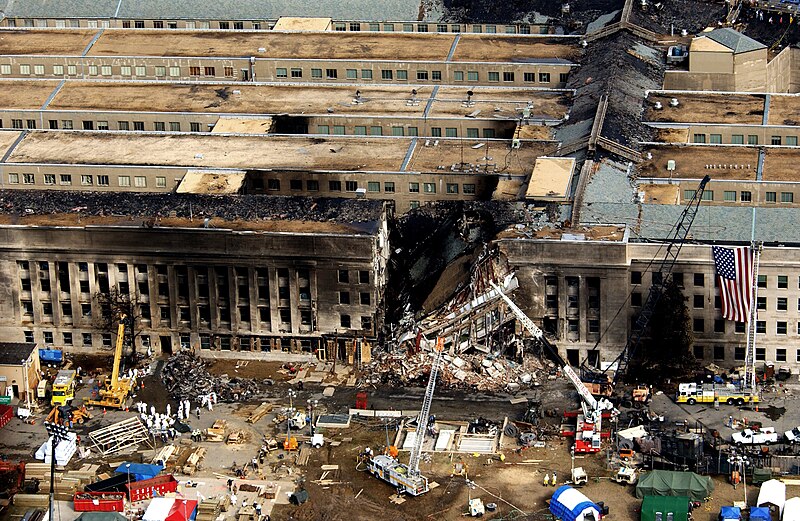 Файл:Aerial view of the Pentagon during rescue operations post-September 11 attack.JPEG