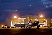 Aeroman hangar in El Salvador Aeroman hangar night time.jpg