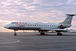 Airvita Tupolev Tu-134 at Kharkiv Airport in 1998. The aircraft was operated for Alla Pugacheva