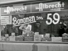 Albrecht grocery store in Essen-Schonnebeck (1958) Albrecht Filiale 1958.png