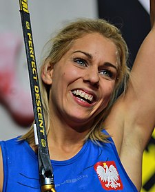 Aleksandra Rudzińska ve finále MS 2018 v lezení na rychlost v Innsbrucku