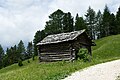 Alpine barn in South Tyrol, Armentara meadows