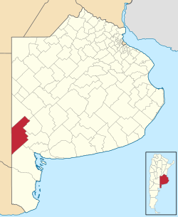 расположение Puán partido в провинции Буэнос-Айрес