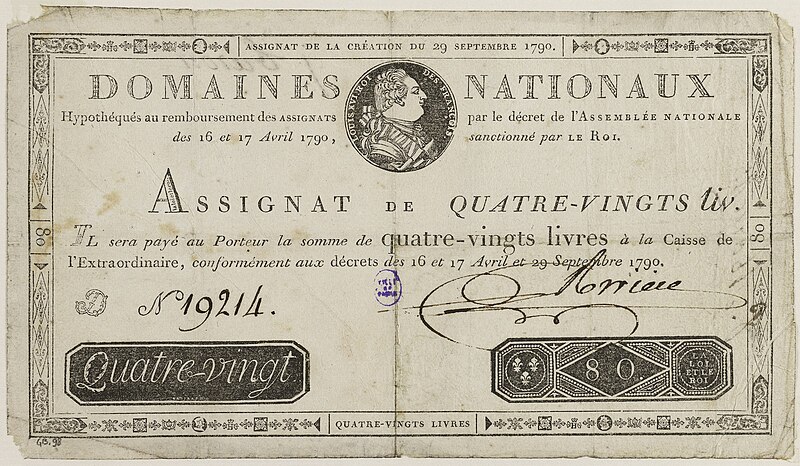 File:Assignat de 80 livres, D - n° 19214, 29 septembre 1790, GB98.jpg