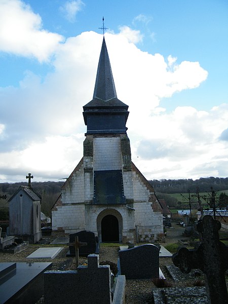 File:Avesnes-Chaussoy, Somme, Fr, église, clocher, côté ouest.jpg