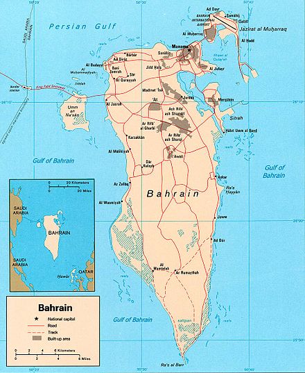 An enlargeable map of Bahrain