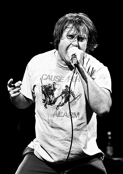 Barney Greenway performing with grindcore band Napalm Death