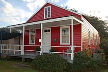 The original red schoolhouse of Bayou Boeuf Elementary School Bayou Boeuf School 1.jpg