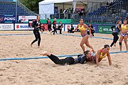 Deutsch: Beachhandball Europameisterschaften 2019 (Beach handball Euro); Tag 3: 4. Juli 2019 – Frauen, Hauptrunde Gruppe II, Deutschland-Spanien 1:2 (18:24, 24:14, 8:9) English: Beach handball Euro; Day 3: 4 July 2019 – Women Main Round Group II – Germany-Spain 1:2 (18:24, 24:14, 8:9)