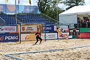 Deutsch: Beachhandball Europameisterschaften 2019 (Beach handball Euro); Tag 3: 4. Juli 2019 – Frauen, Hauptrunde Gruppe II, Deutschland-Spanien 1:2 (18:24, 24:14, 8:9) English: Beach handball Euro; Day 3: 4 July 2019 – Women Main Round Group II – Germany-Spain 1:2 (18:24, 24:14, 8:9)